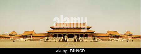 Historical architecture panorama in Forbidden City in Beijing, China. Stock Photo