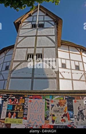 The globe theatre in central london. Shakespeare’s theatre with snow on