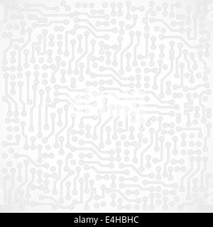 Light gray square abstract electronic circuit background Stock Photo
