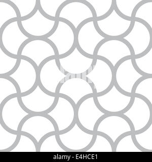 Seamless monochrome pattern - simple geometric lines on white square background Stock Photo