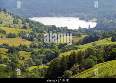 Windermere seen from the top of the Kirkstone pass Stock Photo