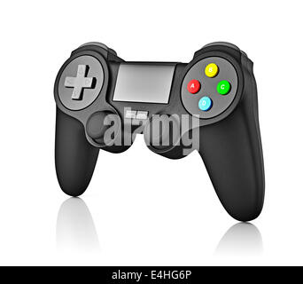 Gamepad joypad for video game console isolated on white background with reflection Stock Photo