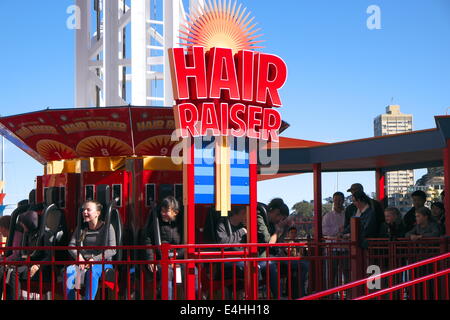 the scary hair raiser ride at Sydney's luna park,Sydney,Australia Stock Photo