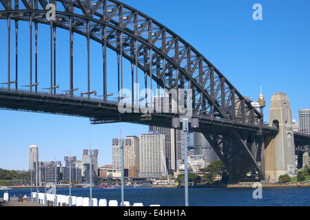 sydney harbour bridge and central business district, viewed from milsons point , australia Stock Photo
