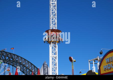 the scary hair raiser ride at Sydney's luna park,Sydney,Australia Stock Photo