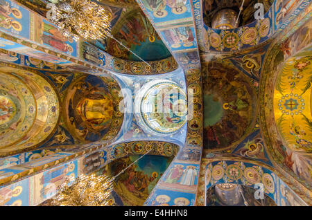 Interior of the Church of the Savior of Spilled Blood in St. Petersburg, Russia Stock Photo