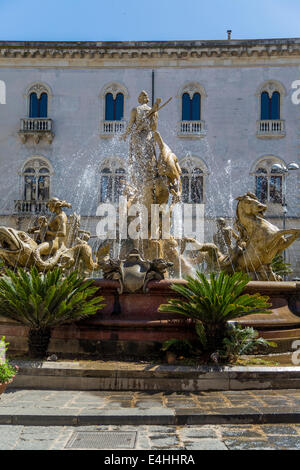 Diana Fountain on Piazza Archimede in Syracuse, Italy Stock Photo