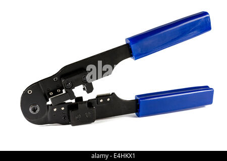 The back of a  cutter and crimping tool   isolated on white studio background. Stock Photo