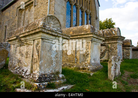 Swinbrook churchyard Oxfordshire, England Stock Photo