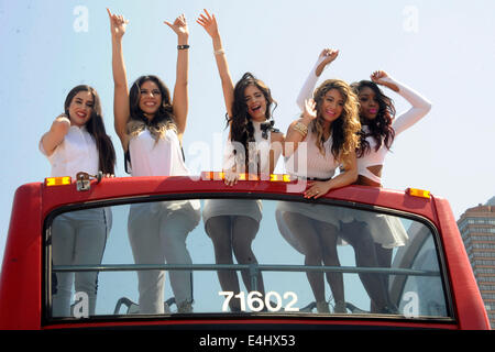 Lauren Jauregui, Dinah Hansen, Camila Caello, Ally Brooke and Normani Hamilton of Fifth Harmony Honored By Ride Of Fame at Pier 78 on July 11, 2014 in New York City © dpa picture alliance/Alamy Live News Stock Photo