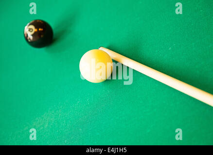 Set of pool balls ready to start the game Stock Photo