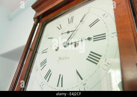 Bainbridge and Sterling grandfather clock, made in Dublin in the 19th Century Stock Photo