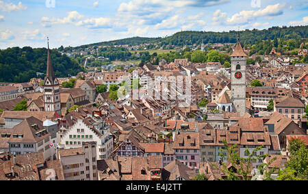 View on Schaffhausen old city, Switzerland. Stock Photo