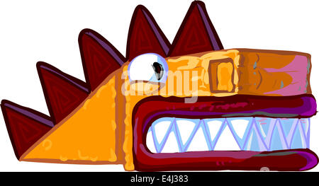 Cartoon illustration of a dragon. Isolated. Stock Photo
