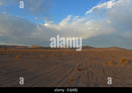 Sand Dunes along the Amargosa Desert at sunset. Located in Nye County in western Nevada, United States. Stock Photo