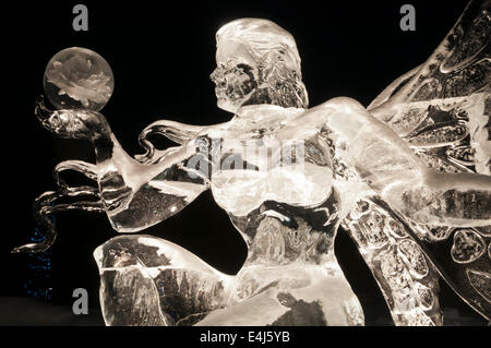 Ice sculpture of a fairy, Lake Louise, Banff National Park, Alberta, Canada Stock Photo