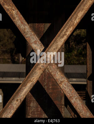 Industrial Metal girders in an 'X' shape Stock Photo