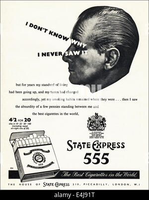 1950s advert for STATE EXPRESS 555 in British magazine dated August 1956 Stock Photo