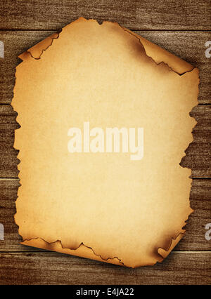 Old paper on the wood background Stock Photo