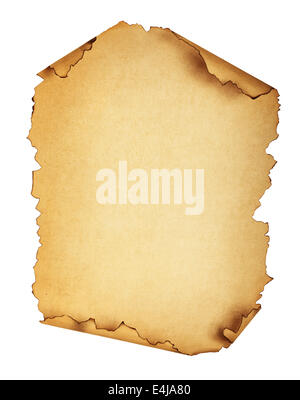 old brown paper isolated on white background Stock Photo