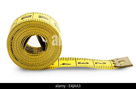 Measuring tape isolated on white background. Clipping Path Stock Photo