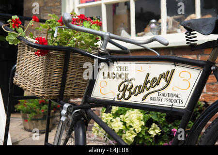 Lacock a picturesque village in Wiltshire England UK. The Lacock Bakery Stock Photo