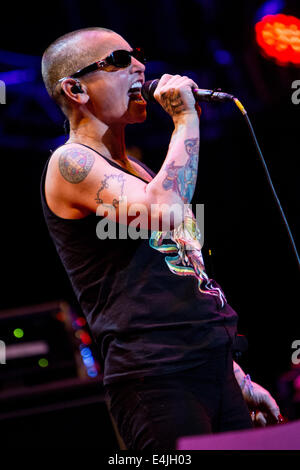 Lugano Switzerland. 11th July 2014. The Irish singer songwriter SINEAD O'CONNOR performs live at Piazza Della Riforma during the 'Estival Jazz Lugano 2014' Credit:  Rodolfo Sassano/Alamy Live News Stock Photo