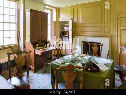 Room in George Washington's Headquarters and home, Valley Forge National Historical Park, near Philadelphia, Pennsylvania, USA Stock Photo