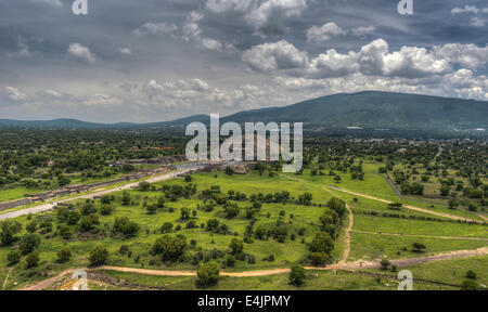 The ancient Pyramid of the Moon. The second largest pyramid in Teotihuacan, Mexico. Stock Photo