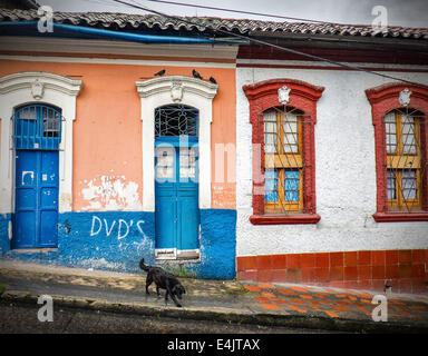 A bit of decay: coloured houses in Bogotá Stock Photo