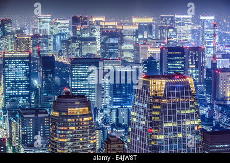 Tokyo, Japan dense city skyline. Stock Photo