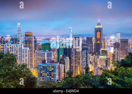 Hong Kong, China city skyline from Victoria Peak. Stock Photo