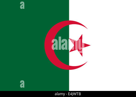 National flag of People's Democratic Republic of Algeria Stock Photo