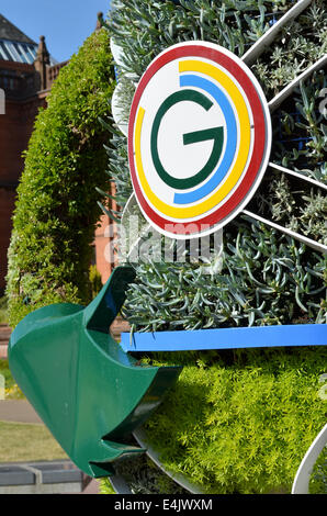 Clyde, the Thistle man Mascot for the Glasgow Commonwealth games 2014 Stock Photo