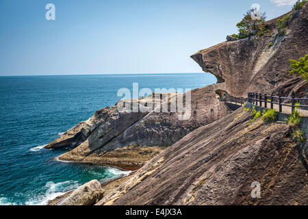 Devil's Castle Rock (Onigajo) in Kumano, Japan. Stock Photo