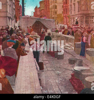 Jim Forrest's Camp, where 20 tons of provisions were distributed to the San Francisco Refugees after the earthquake and fire, April 1906 Stock Photo