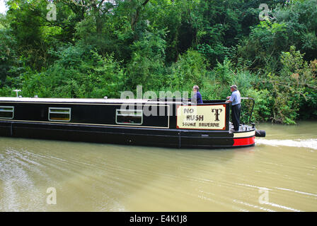 Canal Boat at Stoke Bruerne Northamptonshire UK Stock Photo