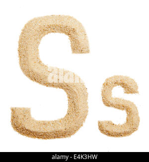 sand alphabet isolated on white S Stock Photo