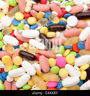 background made of colorful pills  texture Stock Photo