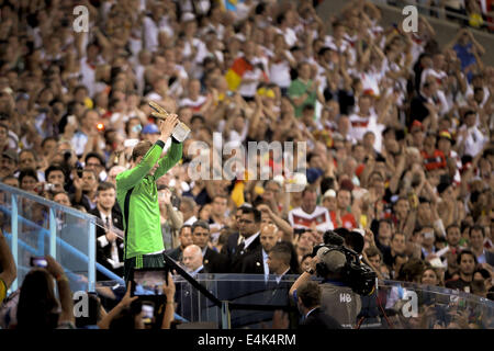 Rio De Janeiro, Brasil. 13th July, 2014. Manuel Neuer during Germany team celebration in match between Germany and Argentina, corresponding to the 2014 World Cup final, played at the Maracana Stadium, July 13, 2014. Credit:  Gustavo Basso/NurPhoto/ZUMA Wire/Alamy Live News Stock Photo