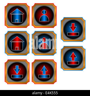 Red and blue web buttons Stock Photo