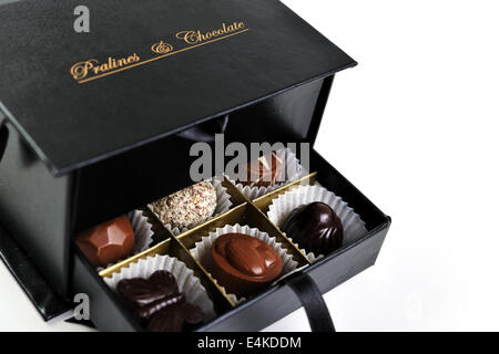 chocolate and praline box Stock Photo