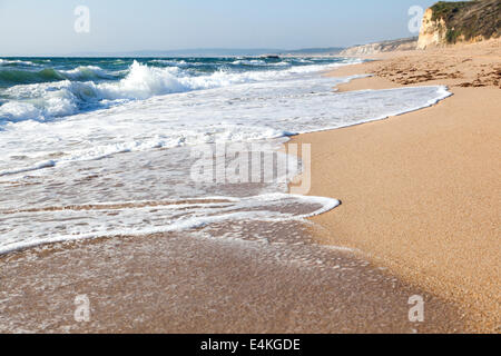 The Atlantic ocean at Praia das Bicas (Bicas beach), Sesimbra, Portugal. Stock Photo