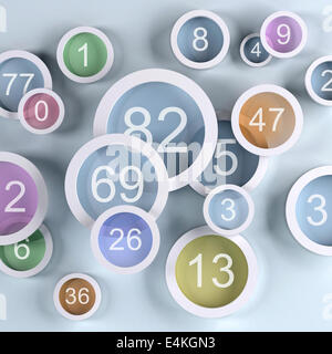 background colored lens with numbers, 3d illustration Stock Photo