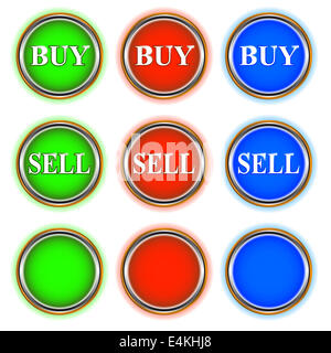 Green red and blue buttons Stock Photo