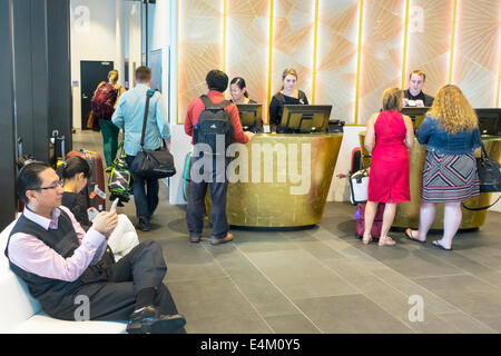 Brisbane Australia,Queensland CBD Central Business,District,Mary Street,Four Points by Sheraton,hotel hotels lodging inn motel motels,lobby,front desk Stock Photo