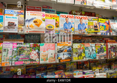 Melbourne Australia,Coles Central,grocery store,supermarket,food,sale,magazine rack,magazines,AU140317036 Stock Photo