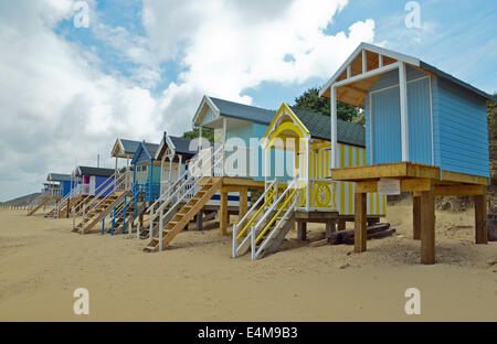 Beach Huts at Wells Norfolk United Kingdom England Stock Photo