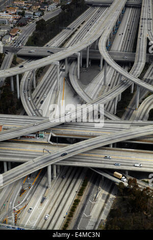 Judge Harry Pregerson Interchange, junction of I-105 and I-110 (Glenn Anderson Freeway and Harbor Freeway), Los Angeles, California, USA Stock Photo