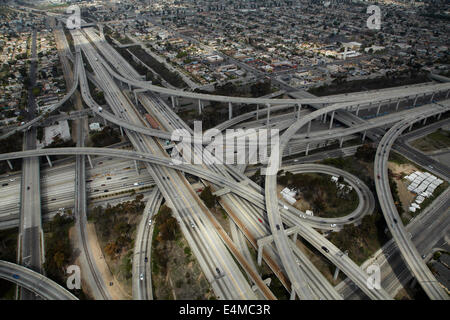 Judge Harry Pregerson Interchange, junction of I-105 and I-110 (Glenn Anderson Freeway and Harbor Freeway), Los Angeles, California, USA Stock Photo